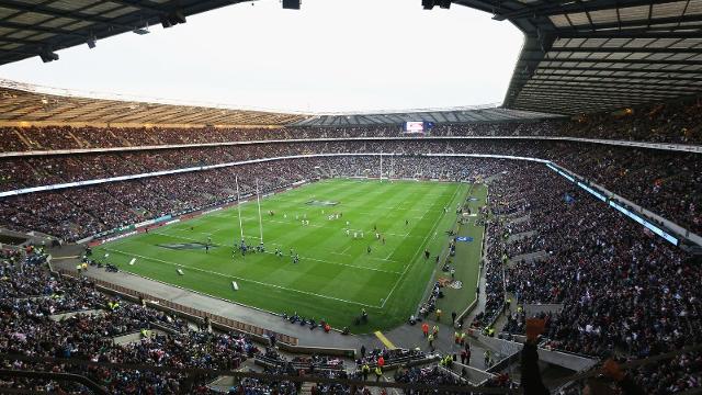 Minibus hire for rugby stadium, Minibus parked outside a rugby stadium